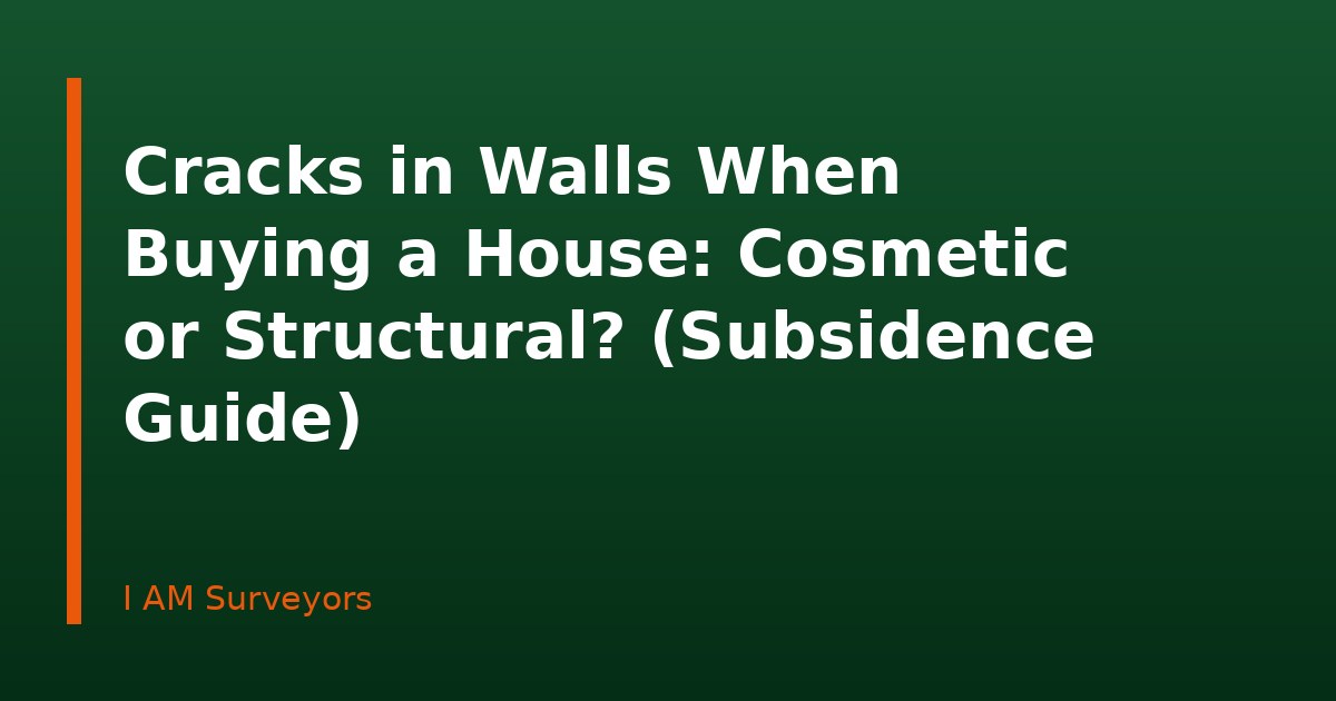 Cracks in Walls When Buying a House: Cosmetic or Structural? (Subsidence Guide)