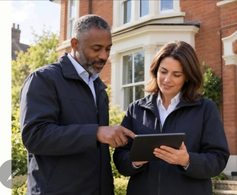 I AM Surveyors chartered surveying team conducting on-site digital property assessment